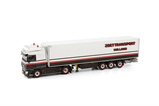 WSI DAF XF SUPER SPACE CAB MY2017 4X2 REEFER TRAILER - 3 AXLE PETER ZOET TRANSPORT 1:50 Truck Pre-built Model
