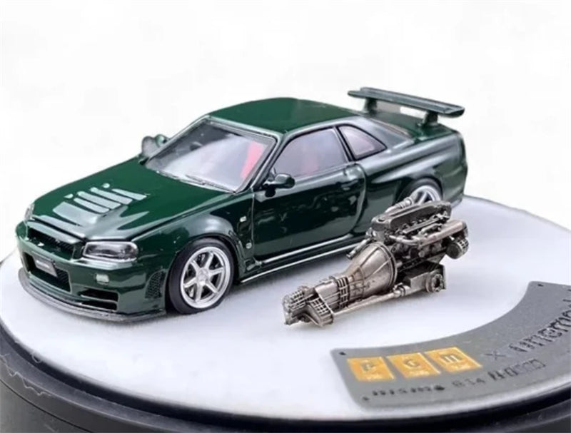1:64 Nissan Nismo GTR R34 Z-TUNE Luxury Box Limited Edition 999pcs ONLY  British Green PGM x onemodel DIECAST Model
