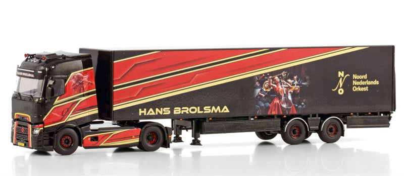 WSI RENAULT TRUCKS T HIGH EVO 4X2 BOX TRAILER - 2 AXLE Hans Brolsma 1:50 Truck Pre-built Model
