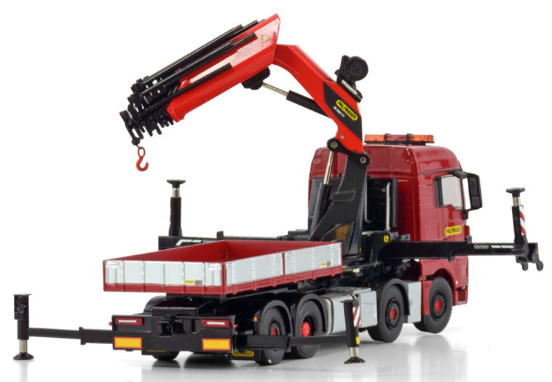 WSI MAN TGX XLX EURO 6C FACELIFT 8X2 TAG AXLE WITH PALFINGER PK 1650 TEC + JIB DEMOUNTABLE BODY Premium Line 1:50 Truck Pre-built Model
