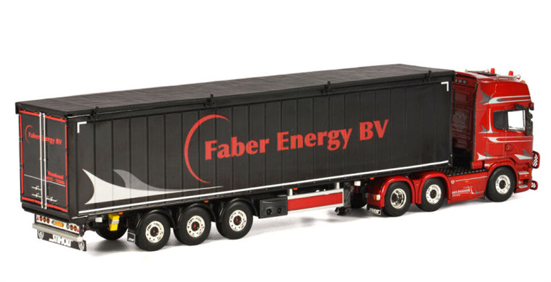 WSI SCANIA R6 STREAMLINE TOPLINE 6x2 VOLUME TRAILER / CARGO FLOOR - 3 AXLE Faber Energy 1:50 DIECAST Truck Lorry