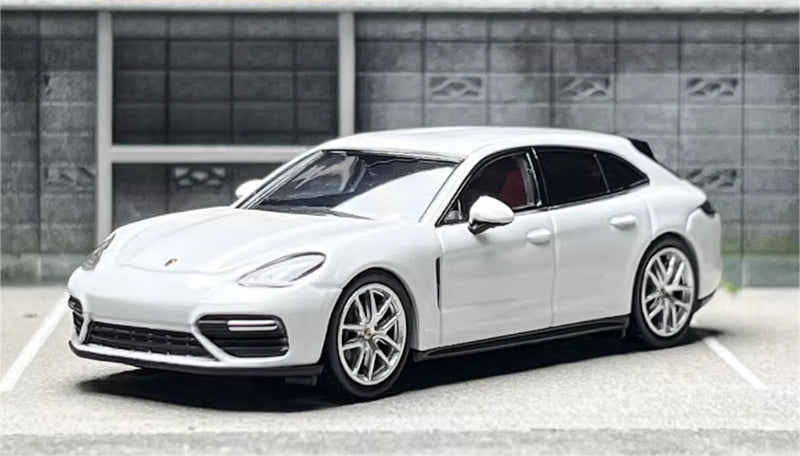 Furuya Porsche Panamera Pearl White Hunting Edition 1:64 car Pre-built Model view5