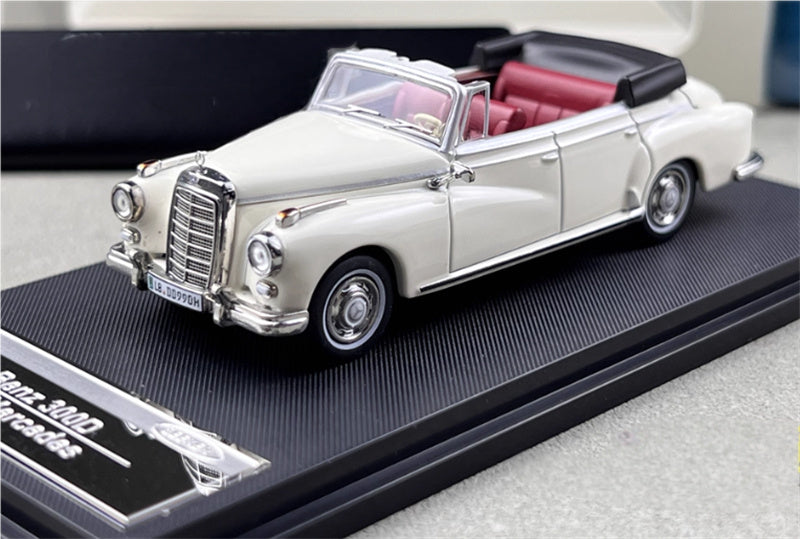 SEEKER Mercedes Benz 300D Adenauer W189 1959 convertible Soft top White 1:64 Car Pre-built Model view3