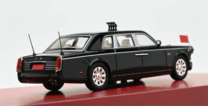 1:64 Hongqi CA7601 2025 Black Almost Real DIECAST Civil Car Model