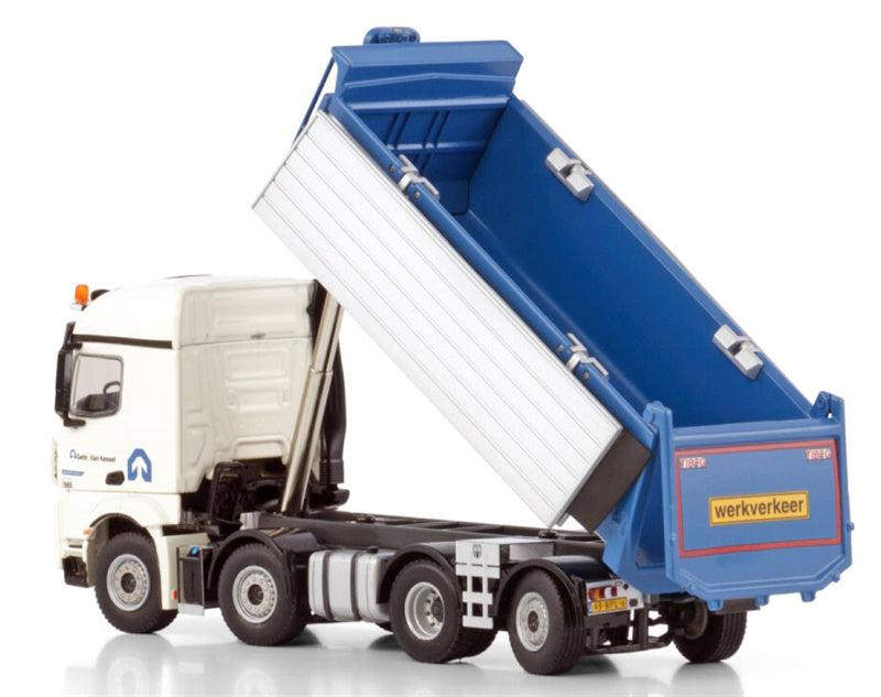 WSI AROCS MP4 2.300MM STREAM SPACE 8X2 TAG AXLE TIPPER TRUCK Gebr. van Kessel 1:50 Truck Pre-built Model