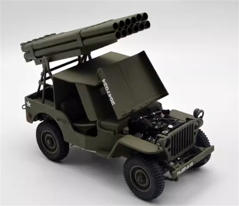 MBI JEEP Willys WWII Multiple Launch Rocket Artillery Vehicle olive drab 1:18 Tank Pre-built Model view4