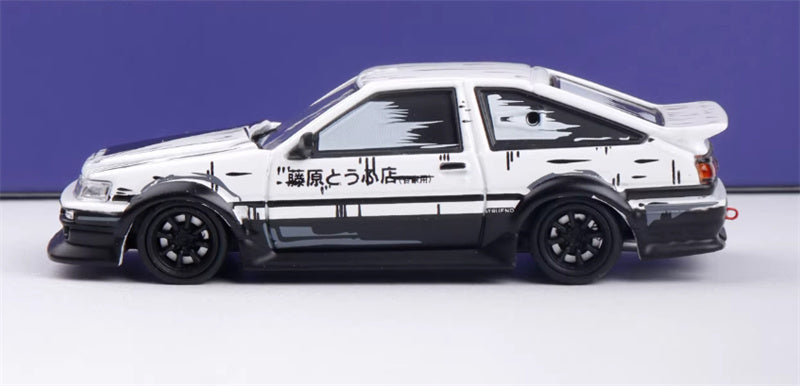 SW Toyota AE86 RWB Wide Body Modified Tofu Shop White Manga Limited Edition 499PCS ONLY 1:64 car Pre-built Model view2
