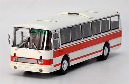 Demprice LIAZ 699 Russian Bus red - white 1:43 Bus Pre-built Model view1