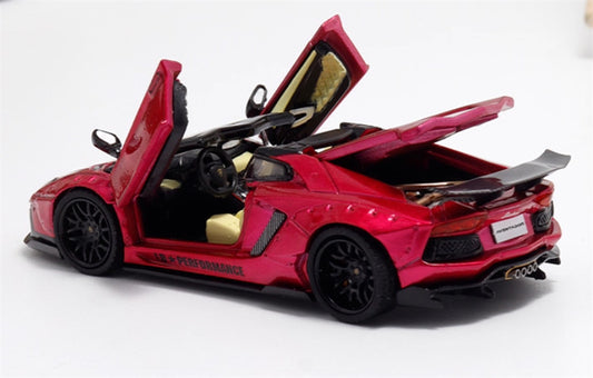 Rhino Model Lamborghini Aventador LP700-4 LBWK Convertible Purple Limited Edition 666PCS ONLY 1:64 Car Pre-built Model view2