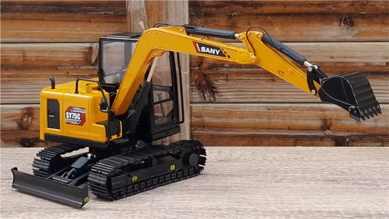 SANY SY75C New Excavator Engineering Yellow Limited Edition 1:25 Truck Pre-built Model