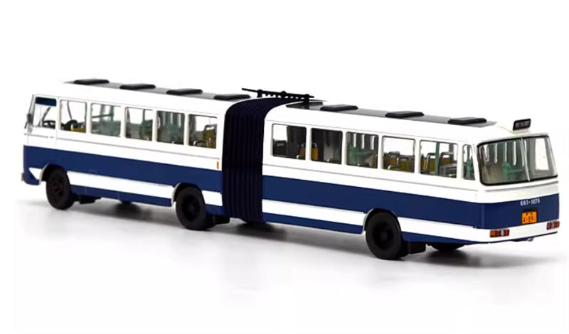 AUTO-GLIMPSE Shanghai Bus SK661 articulated trolley bus Blue Route 57 High end version (flat peak type) 1980-2005 1:64 Bus Pre-built Model view2