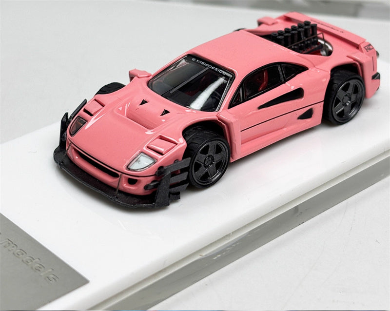 Autobots Models Ferrari F40 Yasid sports car Explosive redesign pink 1:64 Car Pre-built Model view1