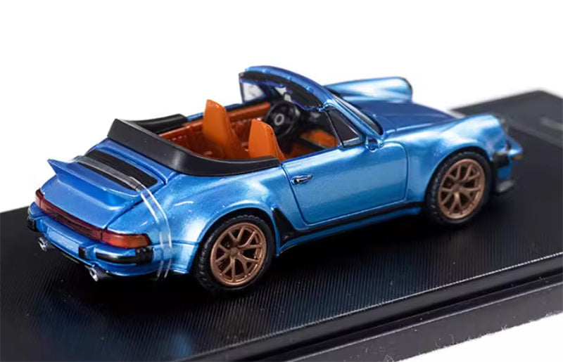 Rhino Model Porsche Singer Turbo Study 930 Blue convertible version 1:64 Car Pre-built Model view2