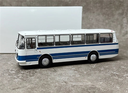 DEMPRICE Russian 695 Bus white - blue 1:43 Bus Pre-built Model view1