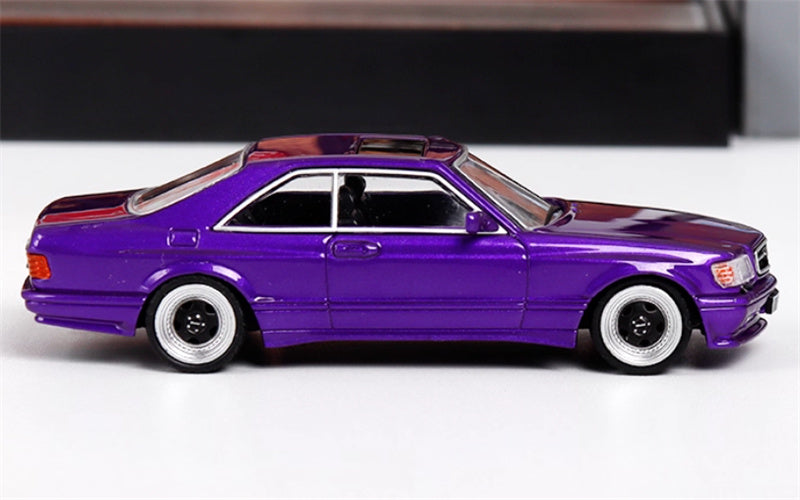 Rhino Model Mercedes Benz S-Class 560 SEC AMG W126 Purple 1:64 Car Pre-built Model view3