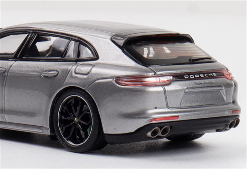 Liberty 64 Porsche Panamera Turbo S Silver Grey w/ Figure and wheels 1:64 Car Pre-built Airliner Model Display view5