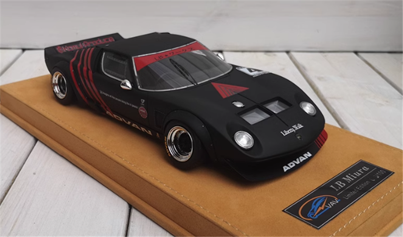 Lamborghini miura Vintage car Matte black 1/18car Pre-a Model