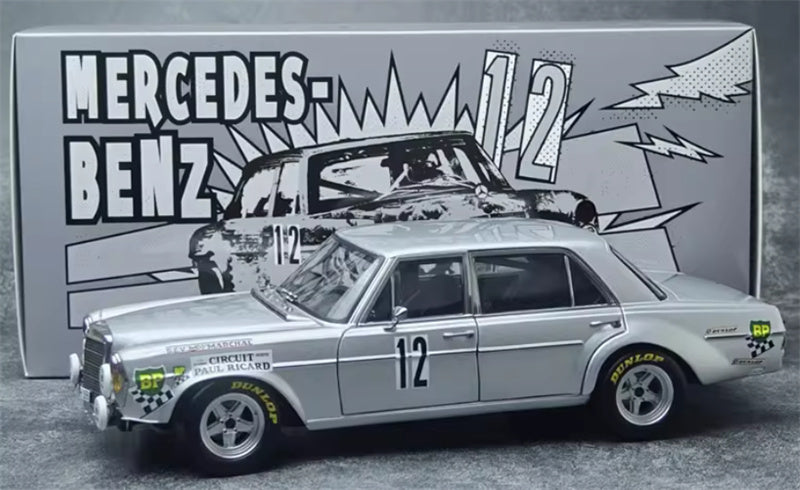 1:18 Mercedes Benz 300SEL 6.8 24-hour Spa 1971 silver  MINICHAMPS #12 DIECAST Car Model