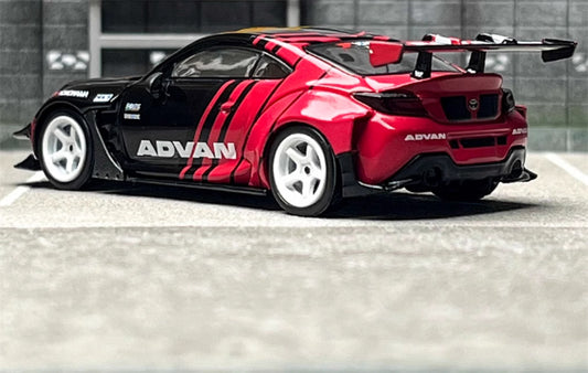 MINIGT Toyota GR86 HKS TYPE R ADVAN Coating 2022 Tokyo Auto Salon red-black 1:64 Car Pre-built Model view2
