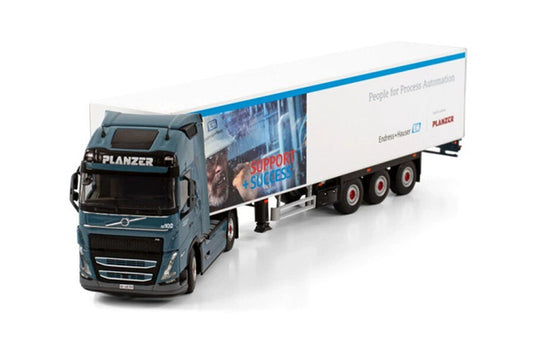 WSI VOLVO FH5 GLOBETROTTER XL 4X2 BOX TRAILER - 3 AXLE PLANZER AG 1:50Truck Pre-built Model