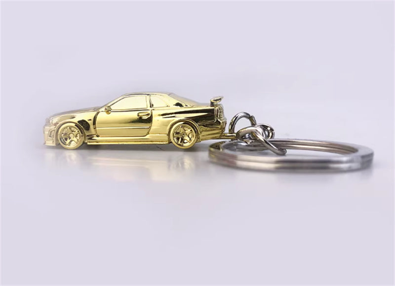 1:87 Nissan GTR34  gold plating  SEEKER  DIECAST Keychain Model