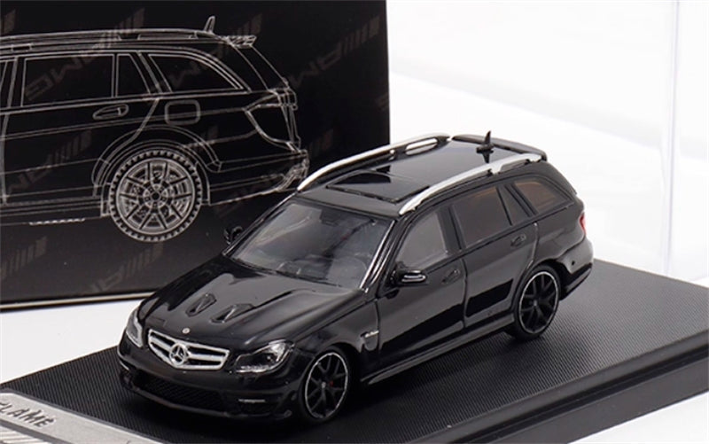 Flame Mercedes-Benz C63 AMG Edition 507 Wagon Black Limited Edition 499PCS ONLY 1:64 car Pre-built Model view8