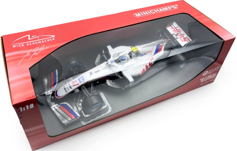 MINICHAMPS Haas VF-21 Schumacher Belgian GP 2021 #47 Limited Edition 504PCS ONLY Uralkali Cinturato Pirelli 1&1 1:18 Car Pre-built Model view11