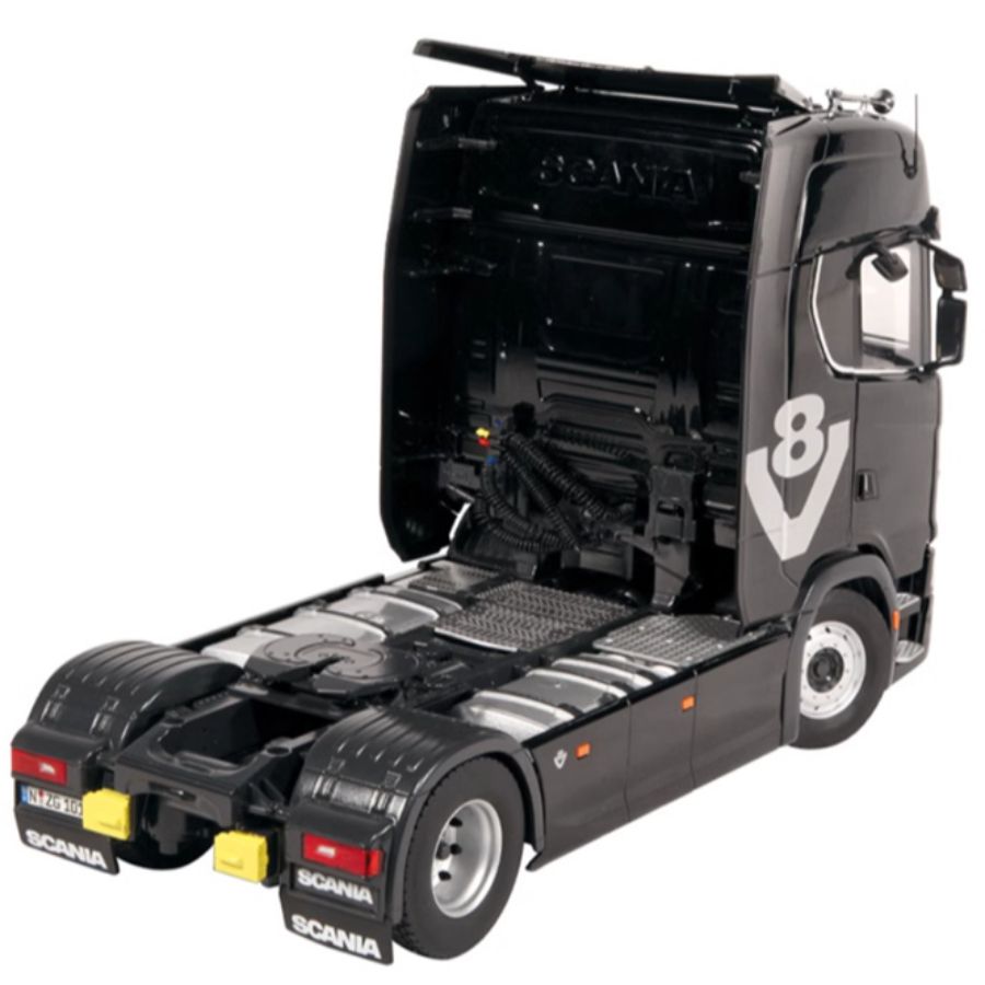 NZG SCANIA 730S Black V8 transport vehicle + double-layer trailer KIT 1:18 DIECAST Truck Lorry