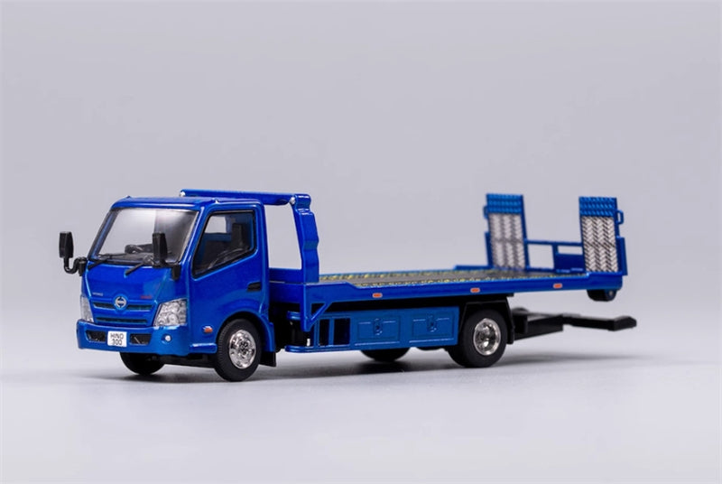 GCD Hino 300 Road Wrecker Trailer Flatbed Tow Truck BLUE RHD 1:64 Truck Pre-built Model view2