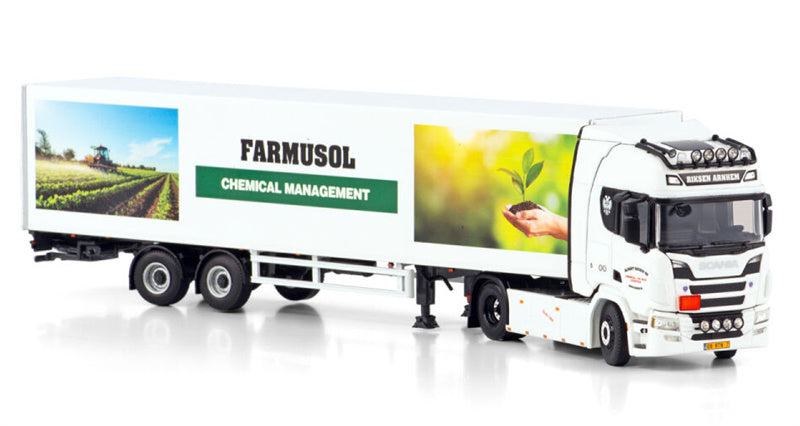 1:50 WSI SCANIA R CR20H 4X2 BOX Riksen Arnhem FARMUSOL