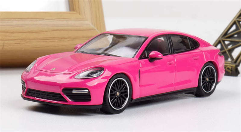 Furuya Porsche Panamera Rose Red Sedan Edition 1:64 car Pre-built Model view1