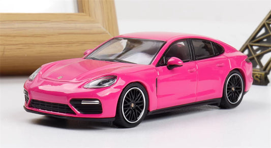 Furuya Porsche Panamera Rose Red Sedan Edition 1:64 car Pre-built Model view1