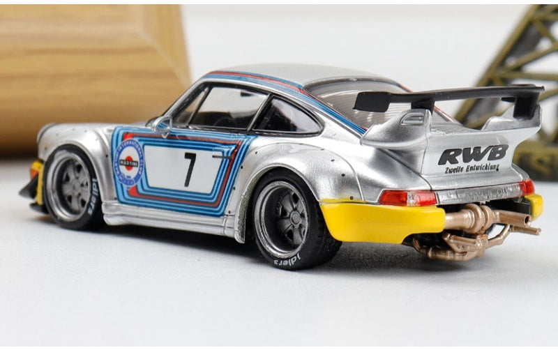 1:64 Porsche RWB 964 Martini Silver SW Wide body modification Limited 500 pcs DIECAST Car Model