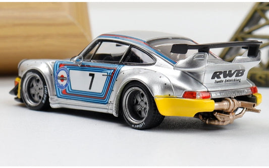 1:64 Porsche RWB 964 Martini Silver SW Wide body modification Limited 500 pcs DIECAST Car Model