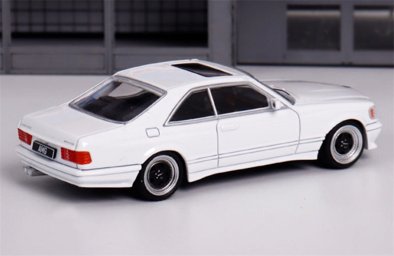 Rhino Model Mercedes Benz S-Class 560 SEC AMG W126 White 1:64 Car Pre-built Model view5