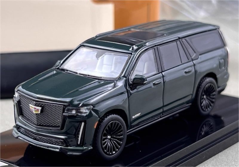 Shadow pro Cadillac Escalade ESV 2023 SUV Dark Green 1:64 car Pre-built Model view3