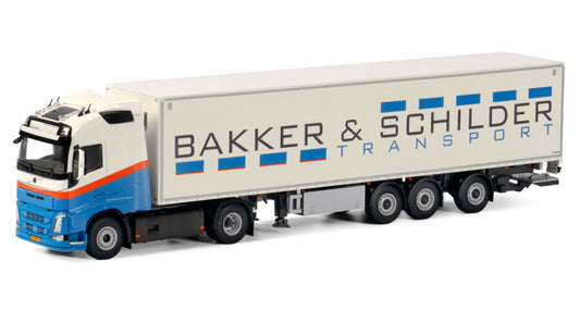 WSI VOLVO FH4 GL 4x2 BOX TRAILER - 3 AXLE Bakker & Schilder Transport 1:50 Truck Pre-built Model