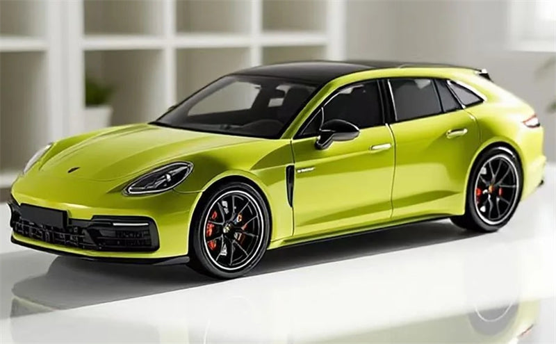 1:64 Porsche Panamera Travel version Limited Edition 599pcs ONLY  Lemon Yellow Rhino Model DIECAST Model