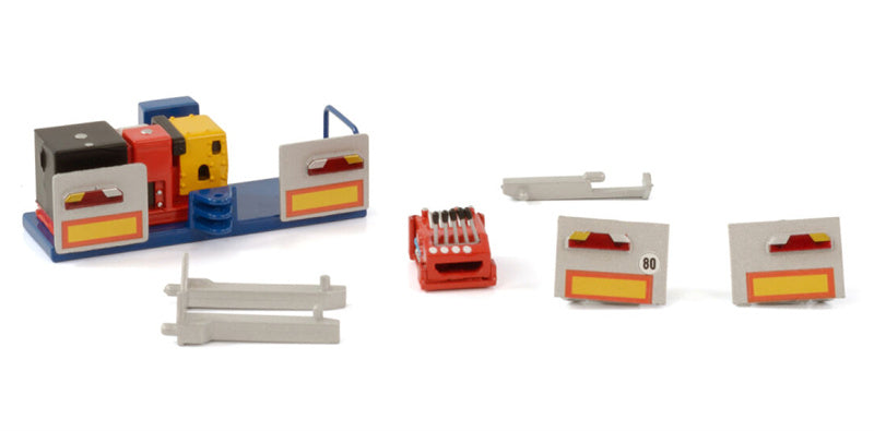 WSI SCHEUERLE INTER COMBI SET PARTS: HATZ + STEERING UNIT + BUMPER UNITS BLUE Premium Line KIT 1:50 Truck Model