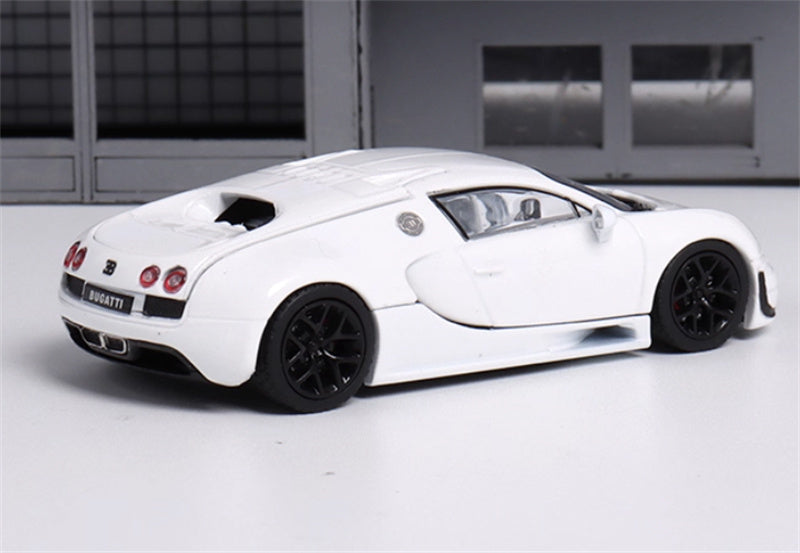 Mortal Bugatti Veyron HEC Exhibition Edition Carbon fiber white Limited Edition 1:64 Car Pre-built Model view4
