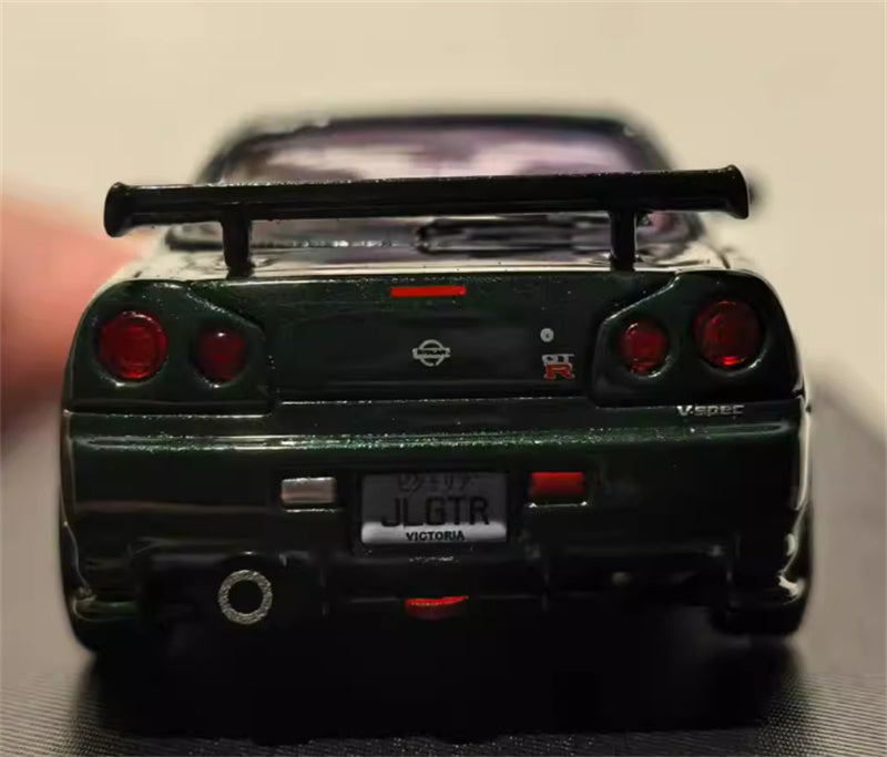 MOTORHELIX NISSAN SKYLINE GT-R R34 (NISMO) Customized Dark Green Limited Edition 699PCS ONLY 1:64 Car Pre-built Model view9