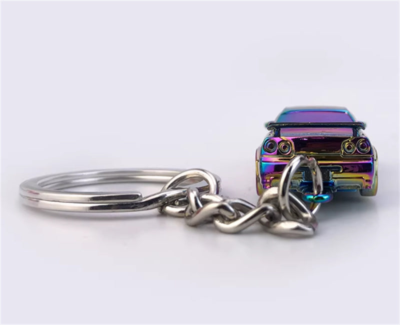 1:87 Nissan GTR34  Electroplating discoloration purple  SEEKER  DIECAST Keychain Model