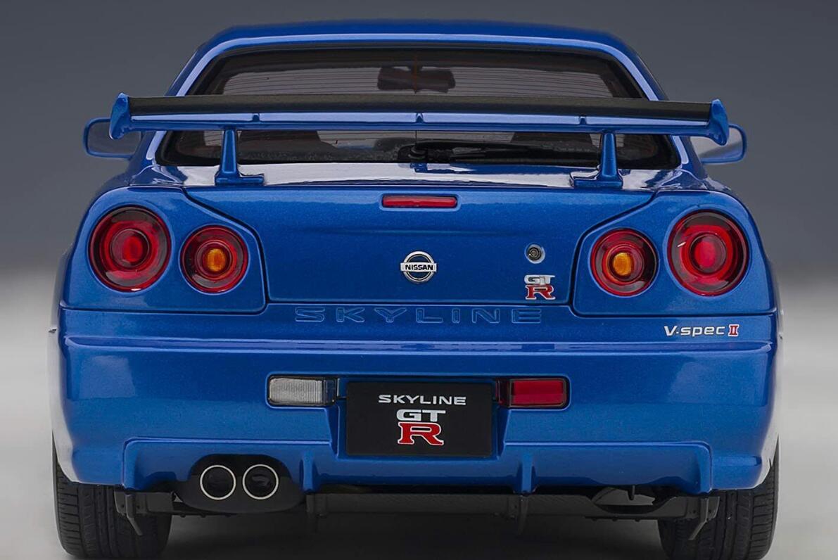 AUTOART Nissan Skyline GT-R (R34) V-Spec II with BBS LM wheels Bayside Blue 1:18car Pre-a Model