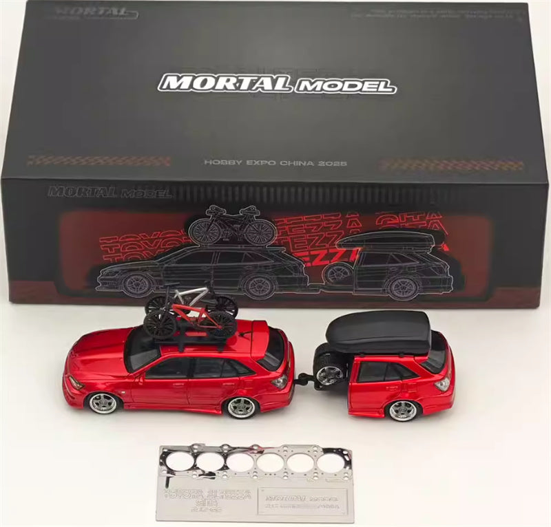 Mortal TOYOTA ALTEZZA GITA IS200 Exhibition HEC Limited Red - Set Limited Edition 1:64 Car Pre-built Model view3