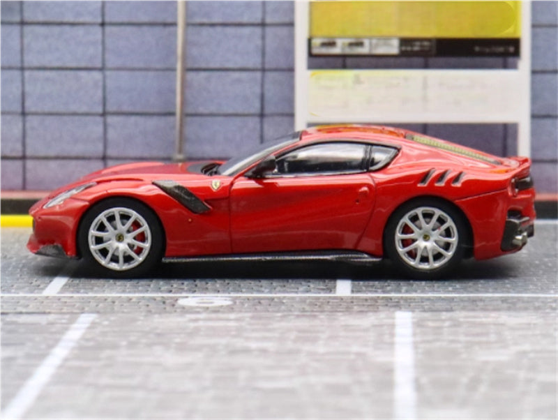 Stance Hunters Ferrari F12 TDF Supercar Limited Edition 799PCS ONLY Red - Silver Wheel 1:64 Car Pre-built Model view4
