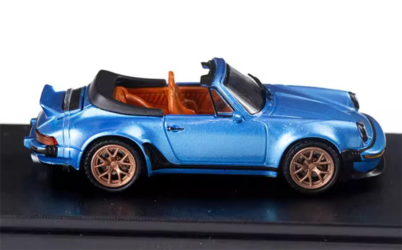 Rhino Model Porsche Singer Turbo Study 930 Blue convertible version 1:64 Car Pre-built Model view6