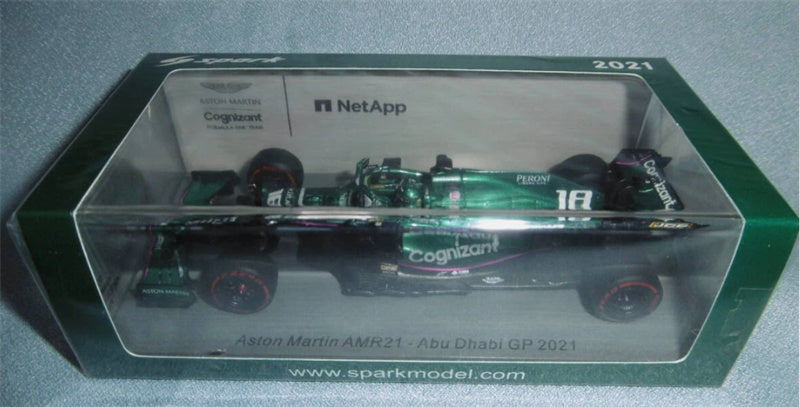 Spark Aston Martin AMR21 Abu Dhabi GP 2021 LANCE STROLL100th GP 1:43 Car Model view9
