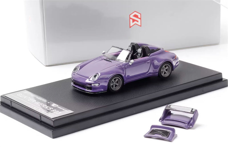 SW Porsche Gunther Werks 993 Night Purple Convertible Limited Edition 499PCS ONLY 1:64 car Pre-built Model view5