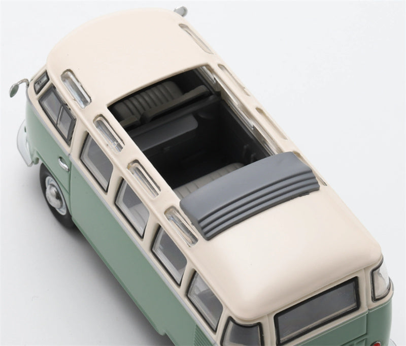 SCHUCO Volkswagen VW T1B Samba Green / White 1:43 Car Pre-built Model view6