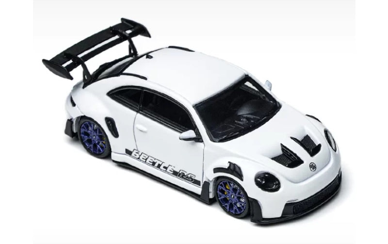 1:64 Volkswagen Beetle RS  White - Blue Wheel TimeMicro & PSC DESIGN   DIECAST Model